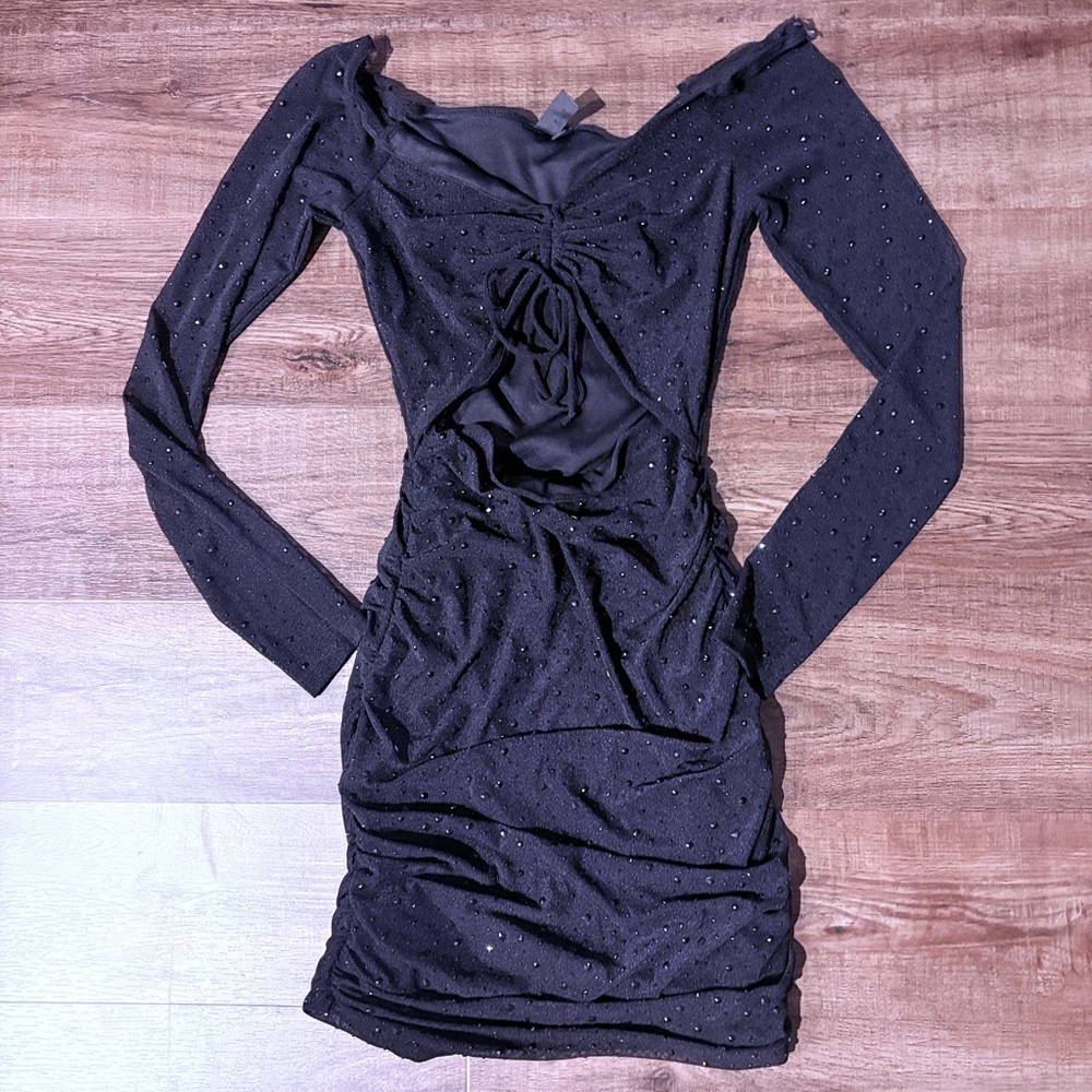 Elegant Black Long-Sleeve Going-Out dress